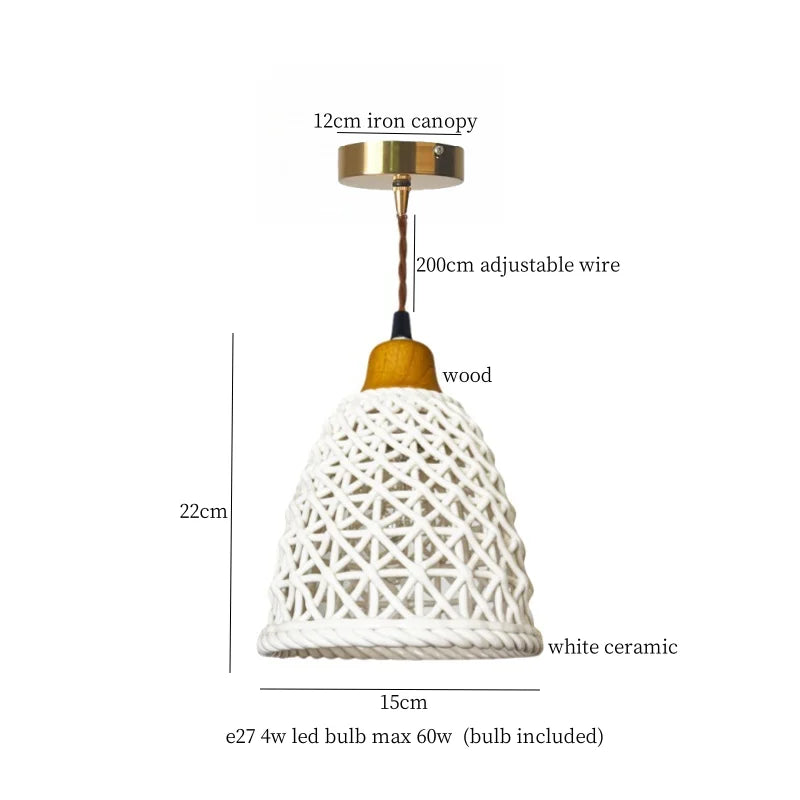 French Minimalism Ceramic LED Pendant Light for Home Decor