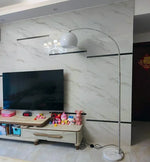 Curved LED Floor Lamp for Living Room Stainless Steel Personality Design