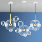 Modern Clear Glass Globe LED Pendant Light - Micky Copper Hanging Lamp