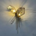 Afralia™ Gold Steel LED Pendant Lights with Cognac/Gray Glass Shades