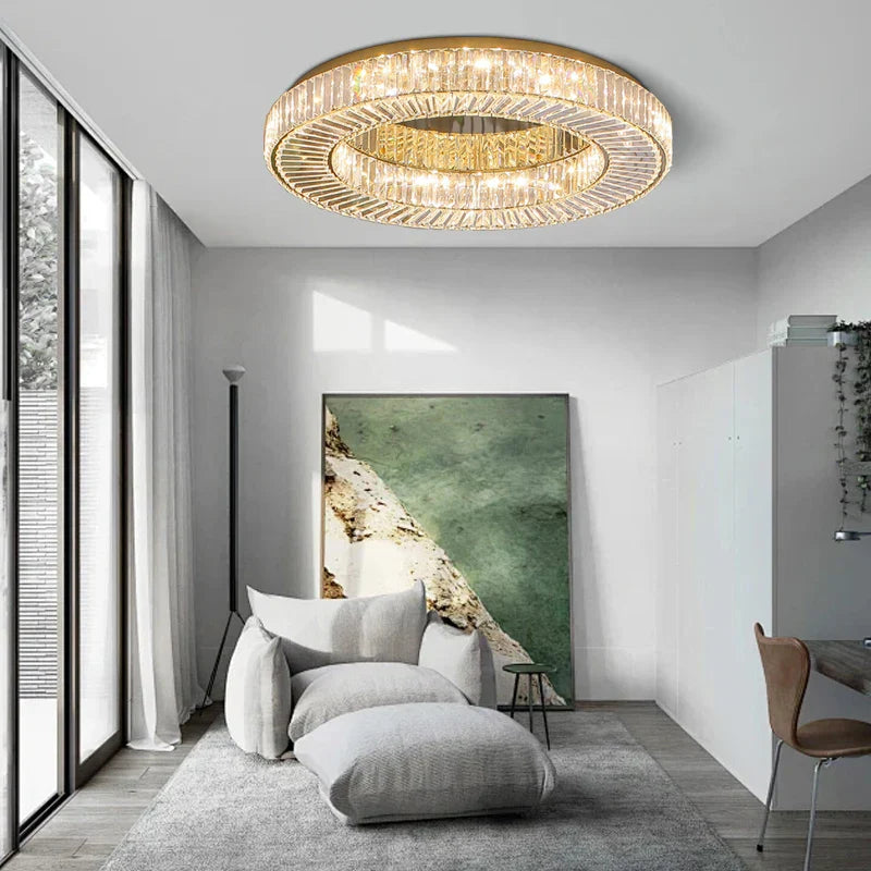 Crystal Ceiling Lamp: Luxury Décor for Living Room & Bedroom