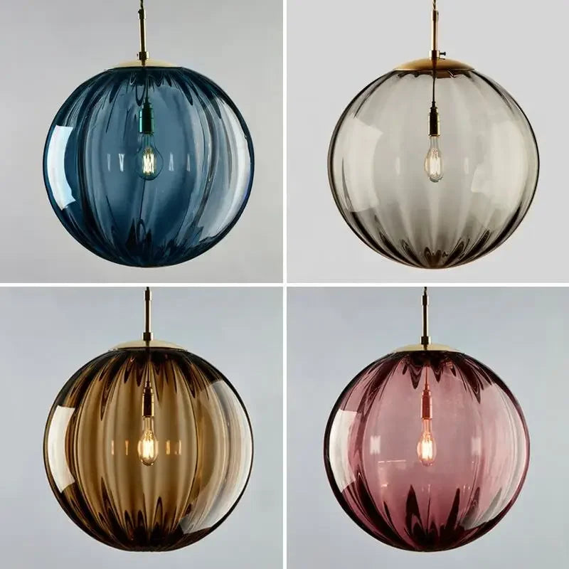 Water Pattern Glass Chandelier Pendant Light for Restaurant Bar Counter