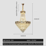 Crystal Chandelier: Smart Dimming Duplex Villa Pendant for Luxe Living Rooms