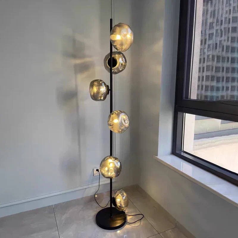 Nordic Glass Shade LED Floor Lamp for Minimalist Living Room & Bedroom
