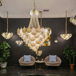 Ginkgo Gold LED Chandelier Fixture for Living Room