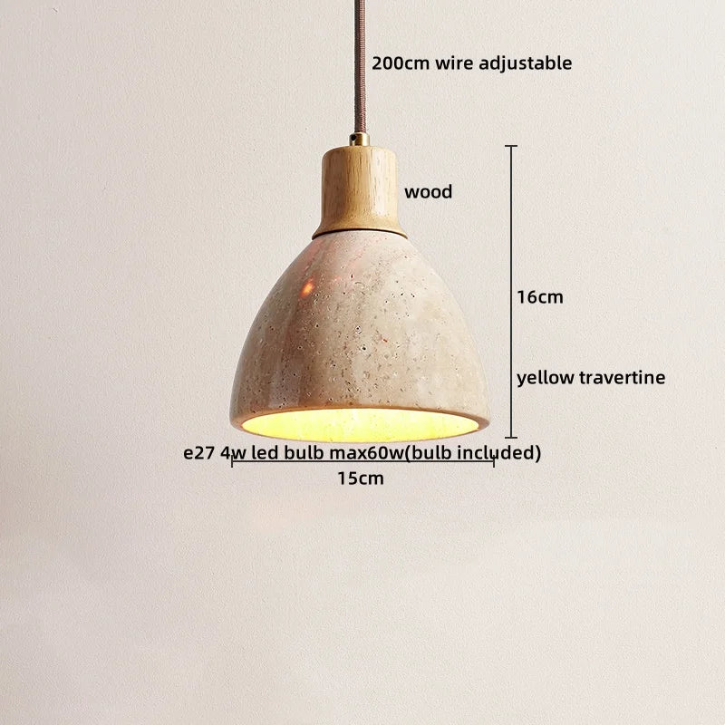 Yellow Cave Stone LED Pendant Lamp Modern Hanging Light Fixtures