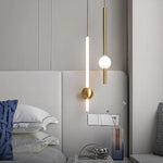 Glass Rod Pendant Light - Modern Long Hanging Lamp for Living Room, Bedroom & Shop