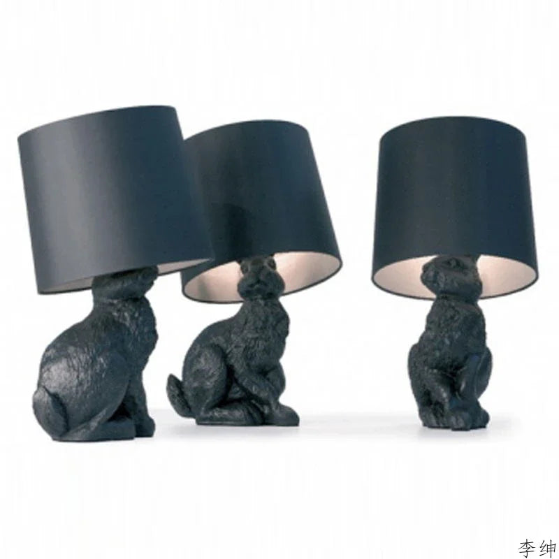 Rabbit LED Table Lamp Modern Nordic Design Resin Industrial Decor for Bedroom