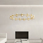 Copper Ring Pendant Lamp for Modern Luxury Living Room, Bedroom, Restaurant, Bar & Home Decor.