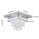 Crystal Square LED Chandelier: Modern Dimmable Ceiling Light for Bedroom, Living, Dinning Rooms
