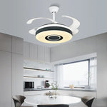 Afralia Retractable Ceiling Fan Chandelier with Remote Control and Invisible LED Lights