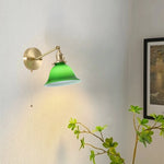 Green Glass LED Wall Sconce, Pull Chain Switch, for Bedside, Bathroom, Living Room