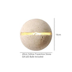 Yellow Travertine LED Wall Lamp Round Bedside Light Fixtures