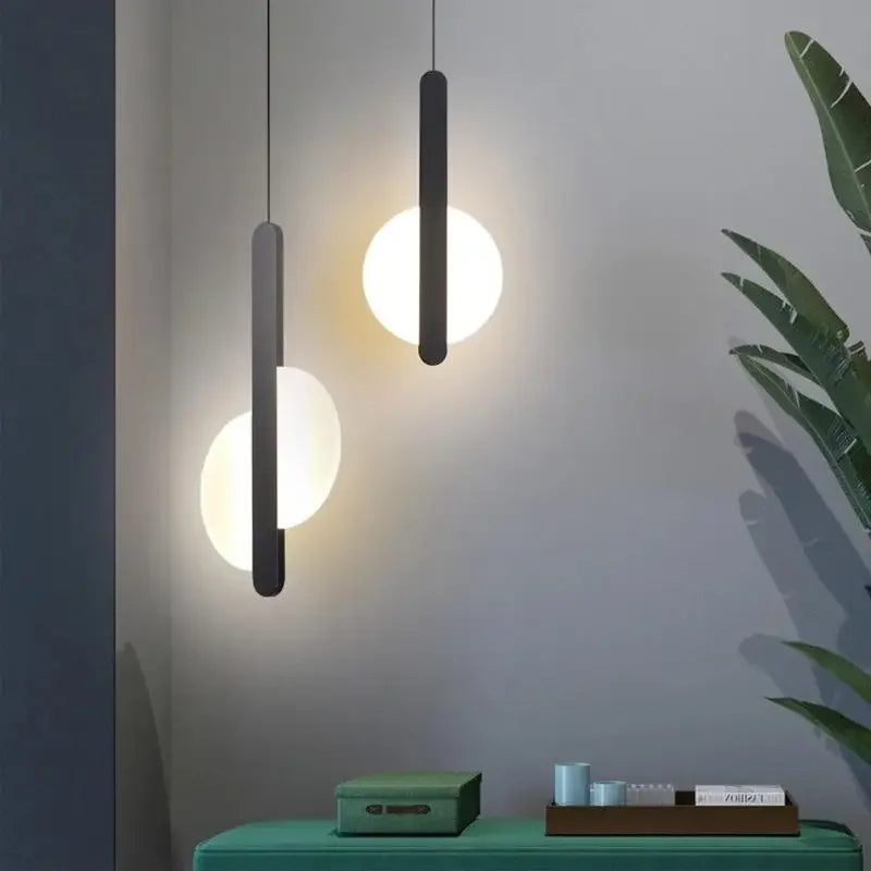 Nordic Luxury Black Bedroom Pendant Lamp Bedside Decoration Light
