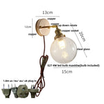 Rotatable Copper LED Wall Lamp with Pull Chain Switch
