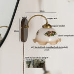 Iron Glass LED Wall Lights Modern Bedside Lamp 4w Bulb for Bathroom Bedroom Living Room