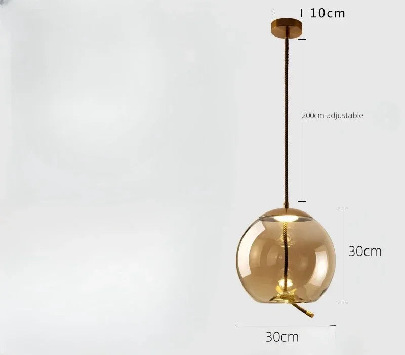 Modern LED Glass Chandelier for Living Room Bedroom Kitchen Pendant Lamp