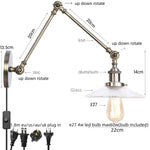 Vintage Loft Glass Swing Arm Wall Lamps