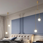 Arc Line Chandelier: Nordic Suspension Pendant for Living Dining Room Kitchen