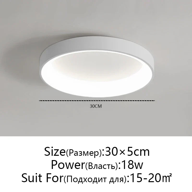 LED Ceiling Lights: White Grey Modern Design, Dimmable for Living Room Bedroom Dining
