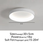 LED Ceiling Lights: White Grey Modern Design, Dimmable for Living Room Bedroom Dining