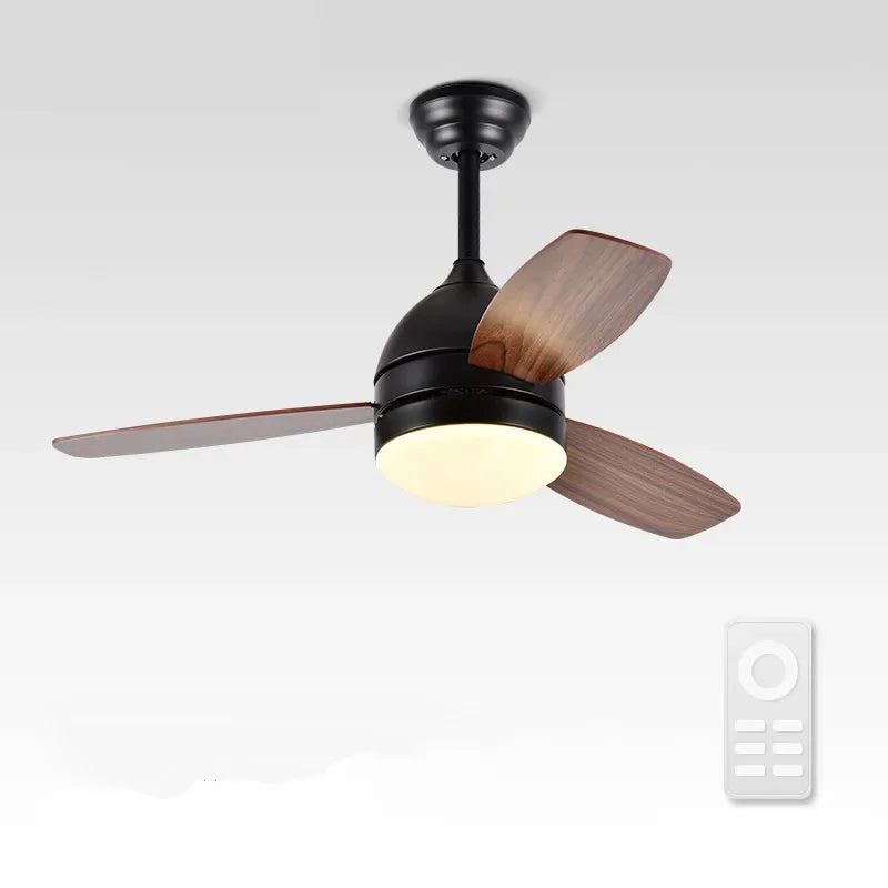 42" Wood Blades Ceiling Fans Light with AC Motor, Remote Control