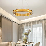 Gold Ring Chandelier: Modern Italian Design for Stylish Living Spaces