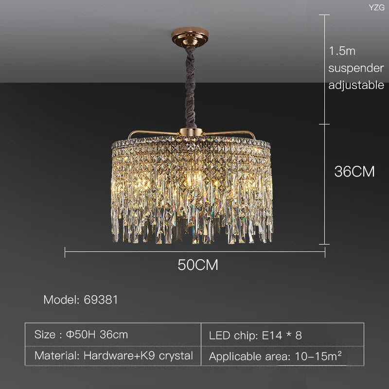 Luxury Crystal Chandelier for Living Room, Bedroom, and Restaurant