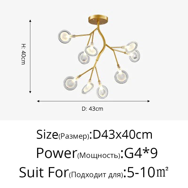 Modern LED Chandelier - Luxurious Nordic Firefly Lamp for Home Indoor Lighting