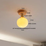 Wood Glass LED Ceiling Lamp Modern Plafondlamp for Home Restaurant Living Room