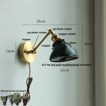 Afralia™ Brass Swing Arm LED Wall Light Fixture with Rotatable Arms & Pull Chain Switch