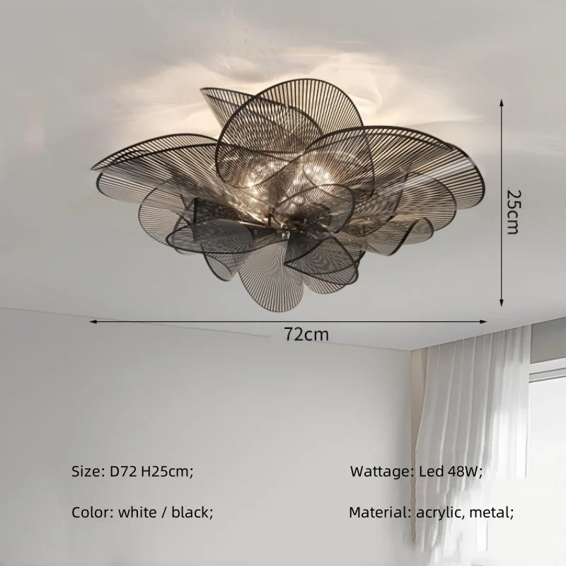 Flower Petal Acrylic LED Ceiling Chandelier for Artistic Indoor Lighting