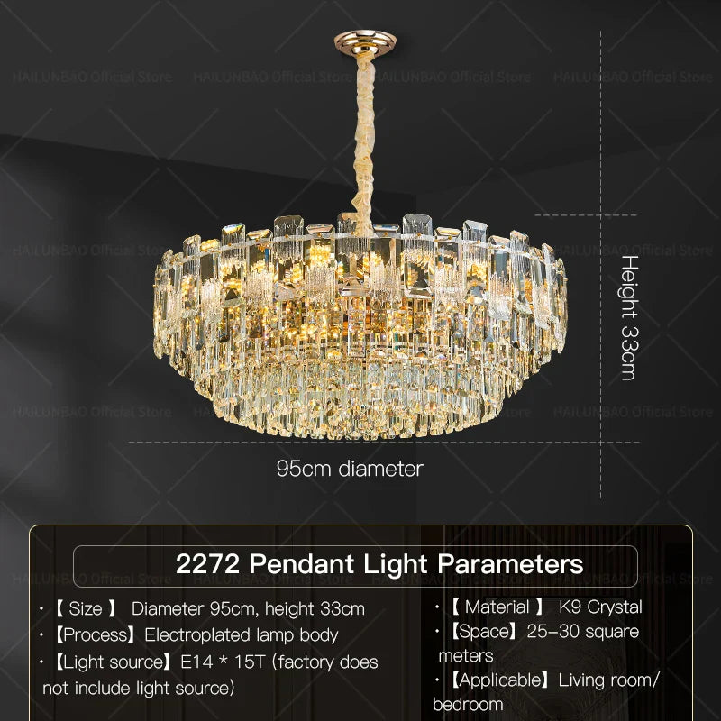 Crystal Light Chandelier: Luxury European Livingroom Lamp 2024 Collection