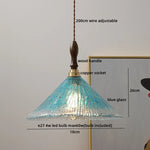 Amber Glass Pendant Lamps Copper Modern Hanging Lights for Living Dining Bedroom