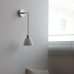Ceramic LED Wall Sconce Pull Chain Switch Bedside Lamp White Nordic Modern Fixtures