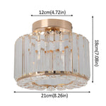 Modern Crystal Chandelier Flush Mount Ceiling Light for Bedroom Hallway Office