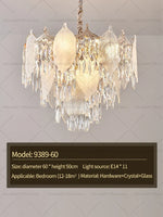 Crystal Leaves Chandelier: Elegant Postmodern Lighting for Living Room, Dining Room, Bedroom