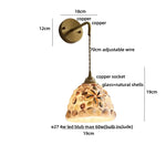 Amber Glass LED Wall Sconce with Pull Chain Switch for Bedroom and Bathroom