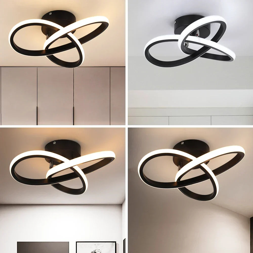 Twisted Acrylic LED Ceiling Chandelier for Modern Home Decor & Lighting