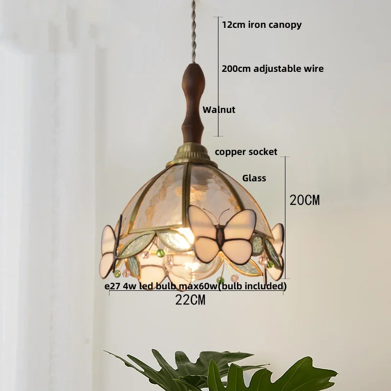 Afralia™ Pink Glass LED Pendant Light, Nordic Modern Design, Adjustable Hanging Lamp