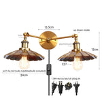 Adjustable Rustic LED Wall Lamp Antique Industrial Style Iron Vintage Lightings