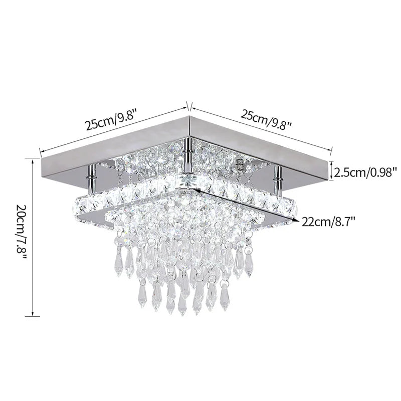 Modern Crystal Chandelier Ceiling Lamp for Bedroom Living Dining Room