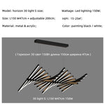 Modern Luxury LED Chandelier Adjustable Pendant Light Black/White Metal