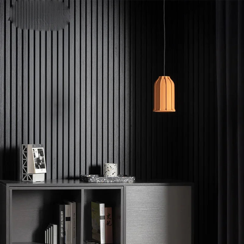 Nostalgic Industrial Cement Pendant Lamp Orange Hanging Light for Home Decor