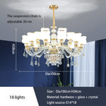 European Luxury Crystal Chandelier: Elegant Main Light for Living Room, Dining Room, Hall