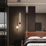 Glass Rod Pendant Light - Modern Long Hanging Lamp for Living Room, Bedroom & Shop