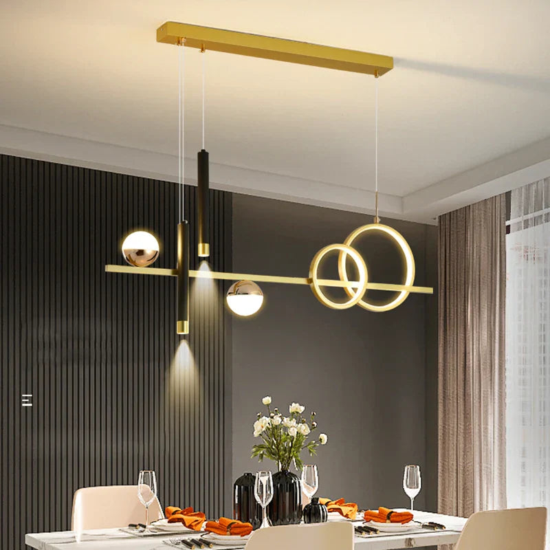 LED Pendant Lights: Modern Minimalist Chandelier with Remote Control, Ideal for Kitchen, Dining, Office