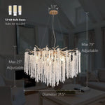 Crystal Tassel Chandelier: Elegant Dining Room Pendant Light Fixtures