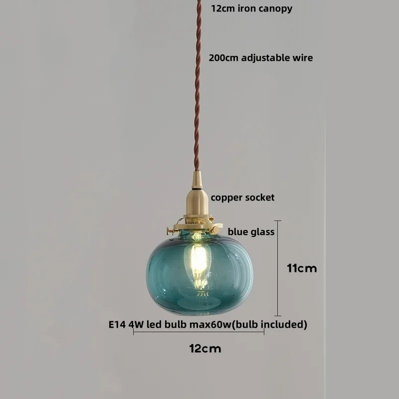 White Glass LED Pendant Lamp Nordic Modern Copper Socket Hanging Lights