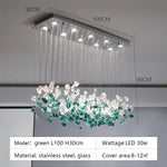 Glass Stone Chandeliers: Modern Luxury LED Pendant Lights for Dining Room Art Decor
